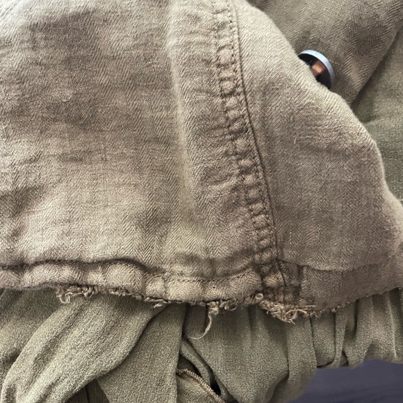 Linen olive green military inspired boho jacket - Picture 13 of 15